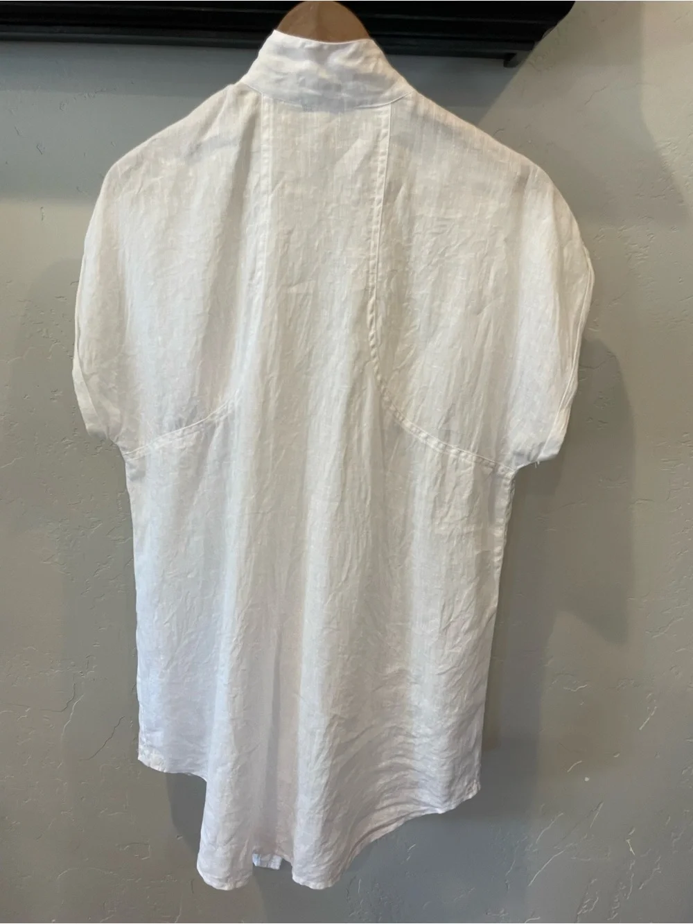 CAbi White Linen Swim Coverup/shirtdress Button-Front M
